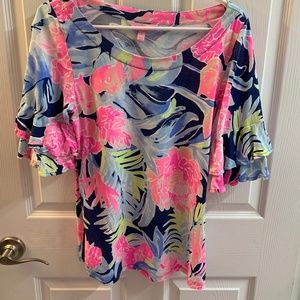 Lilly Pulitzer Lula Top in print tropicolada M
